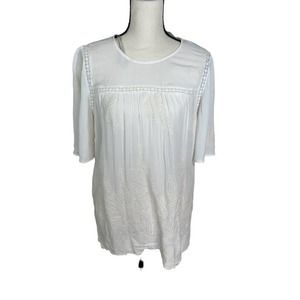 NWT Pale Sky Zehira Embroidered‎ Detail shirt blouse womens large